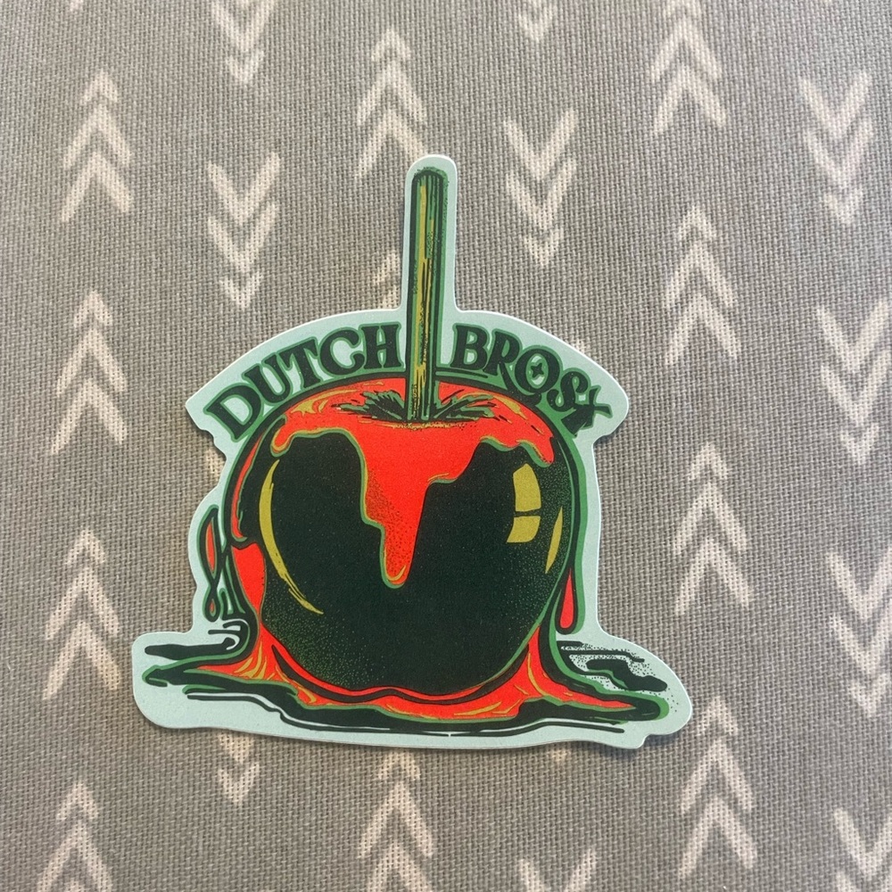Dutch Bros Green and Red Apple Sticker
